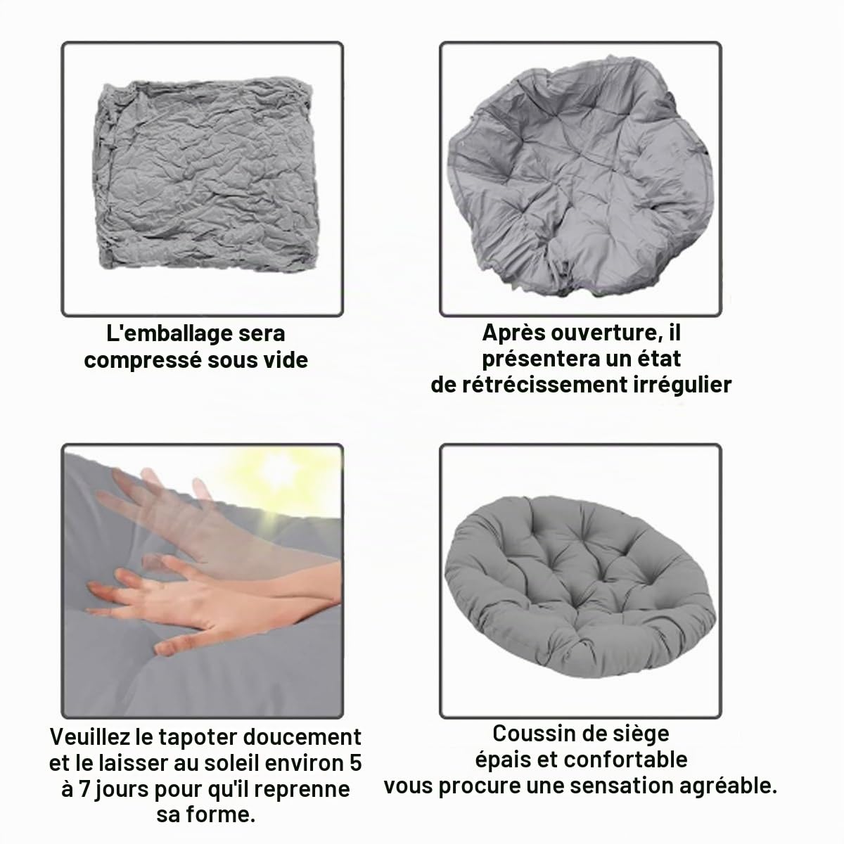 Générique Coussins de Chaise Ronds, Impermeable Coussin Chaises de Jardin Exterieur Intérieur Salon Balcon Fauteuil(Blue,80X80CM)