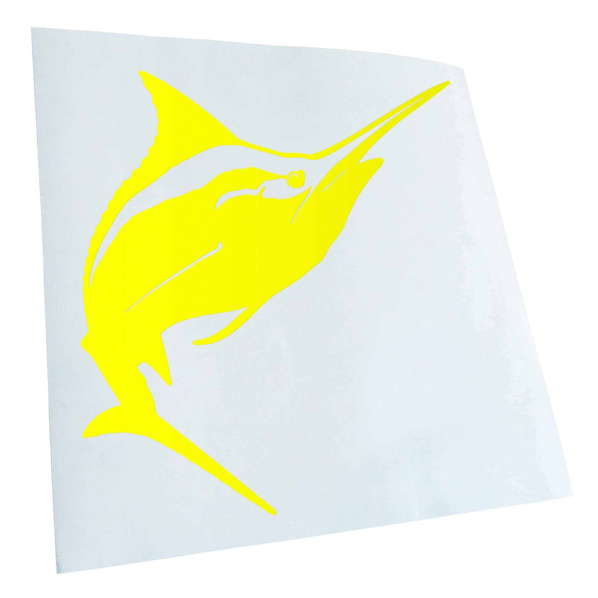 Kiwistar - Car Sticker - Neon Yellow - 60 x 60 cm Swordfish - Rear Window Car Sticker Weatherproof for Car Truck Moped Truck - Sticker Exterior Self-Adhesive Tuning Accessories for Window Vehicle