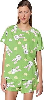 Trendyol Women 100% Cotton Teddy Bear T-shirt-Shorts Knitted Pajama Set THMSS23PT00005 Pajama Set (pack of 1)