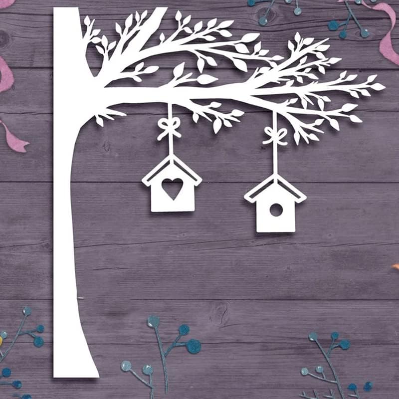 Miniatura 4 de Troqueles de corte de metal para árbol de casa de corazón, plantilla de manualidades de bricolaje, tarjetas de papel de árbol de amor, plantillas