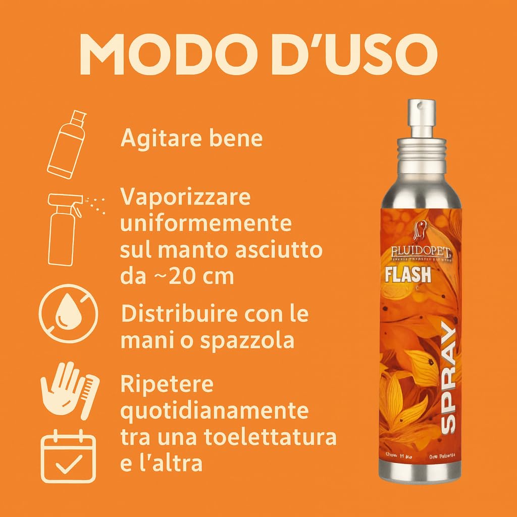 FLASH | Spray Naturale per Cani e Gatti – Oli Essenziali – Profumo Sgradito agli Insetti – Da utilizzare prima della passeggiata o di incontro con altri animali – 150ml FA76