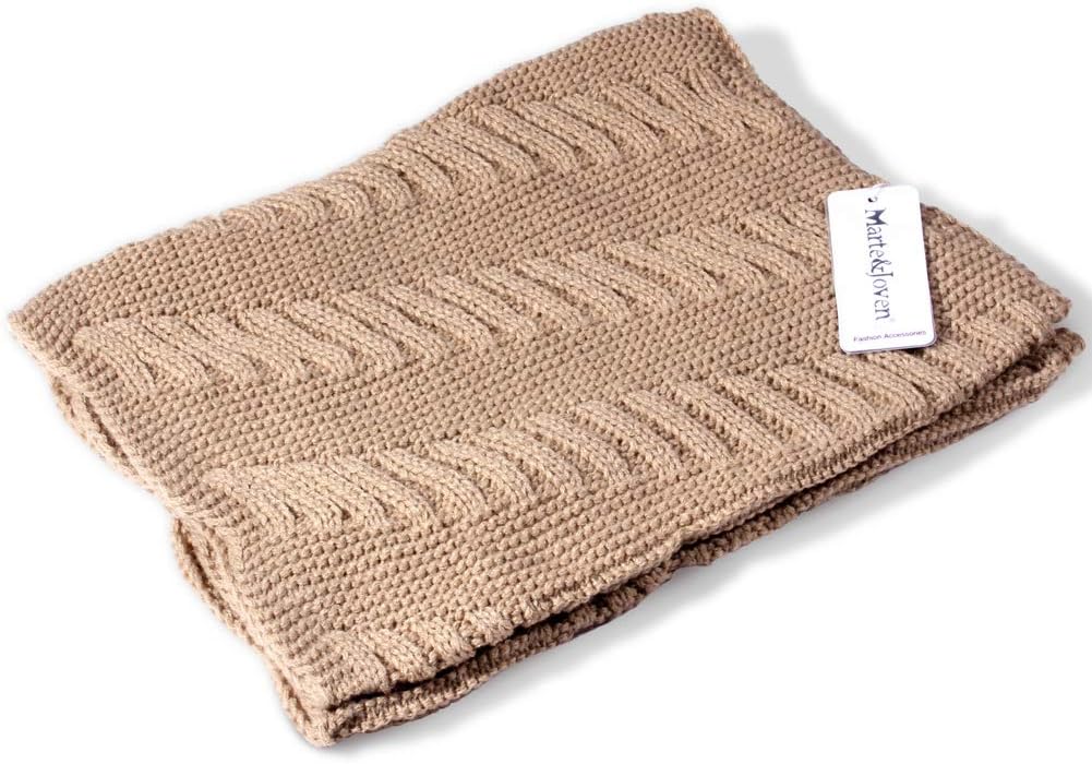 Marte&Joven Winter Knit Infinity Scarf for Women Thick Warm Khaki Circle Loop Scarves Holiday Gift, 1 - Image 6
