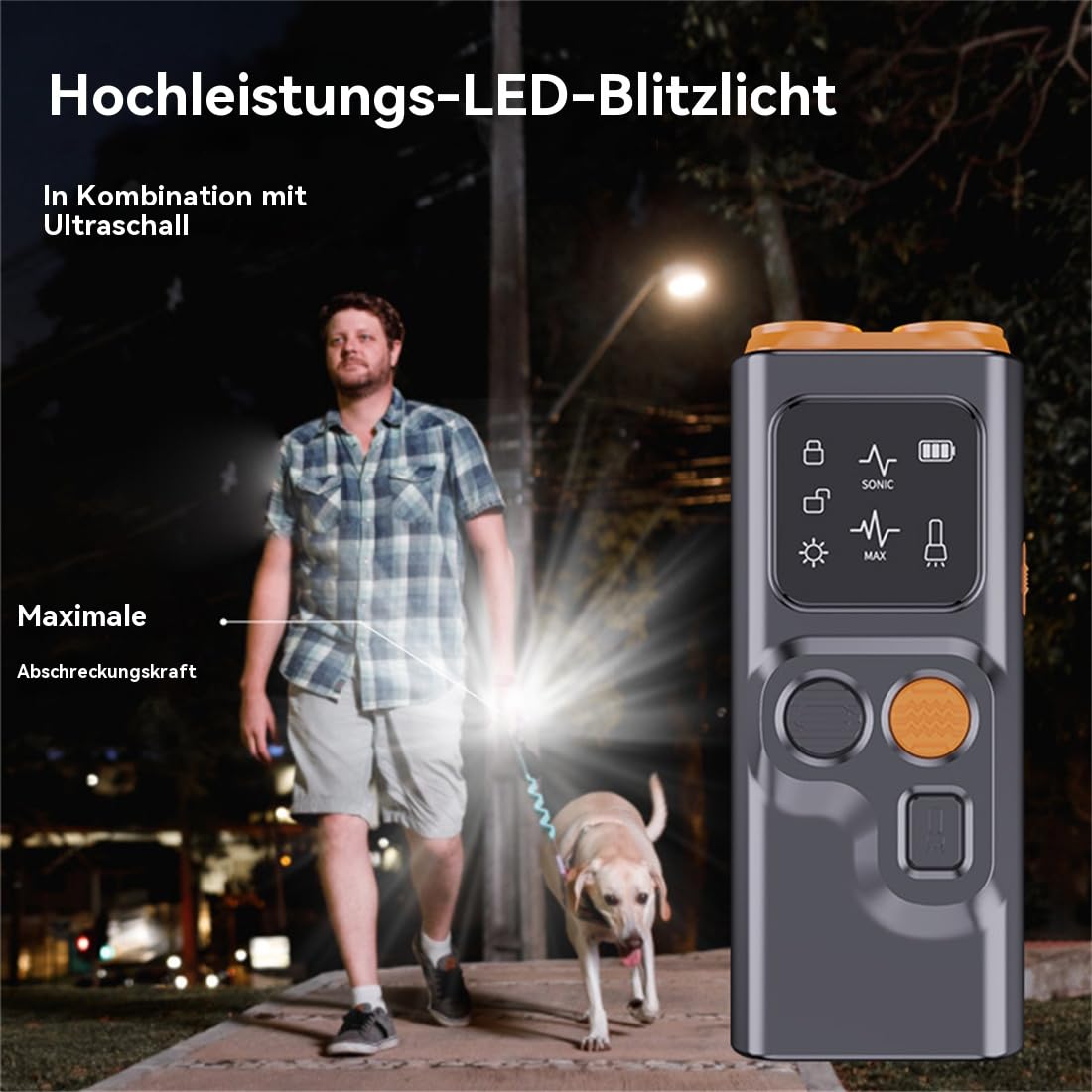 Ultraschall Anti-Bell Hundetrainer – Sanftes Hundetraining ohne Stromschläge, tragbares Anti-Bellen Gerät für kleine & große Hunde, sofort wirksam, sicher & diskret