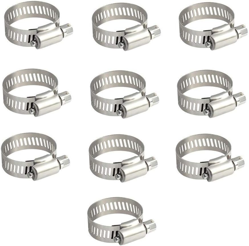 Topnisus 10pcs Set Adjustable 10-16mm Hose Clips Pipe Clamps Kits Rust Free (10-16mm)