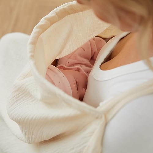 Miniatura 4 de PPOGOO Funda de lactancia de muselina para lactancia materna, transpirable, funda de lactancia para mamá, 100% algodón, con aro rígido para madre,