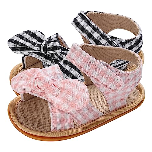 Baby Girls Plaid Bowknot Sandals Premium Soft Sole Non-Slip Open Toe Breathable Summer First Walking Shoes4
