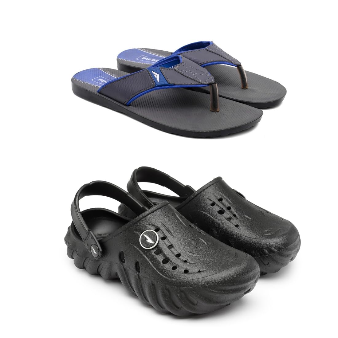 ASIAN Mens Combo Casual Walking Daily Used Clogs & PU Slipper with Lightweight Design Clog & Pu Slippers for Mens & Boys Black (B0CTHKV4V2) Amazon Price History, Amazon Price Tracker