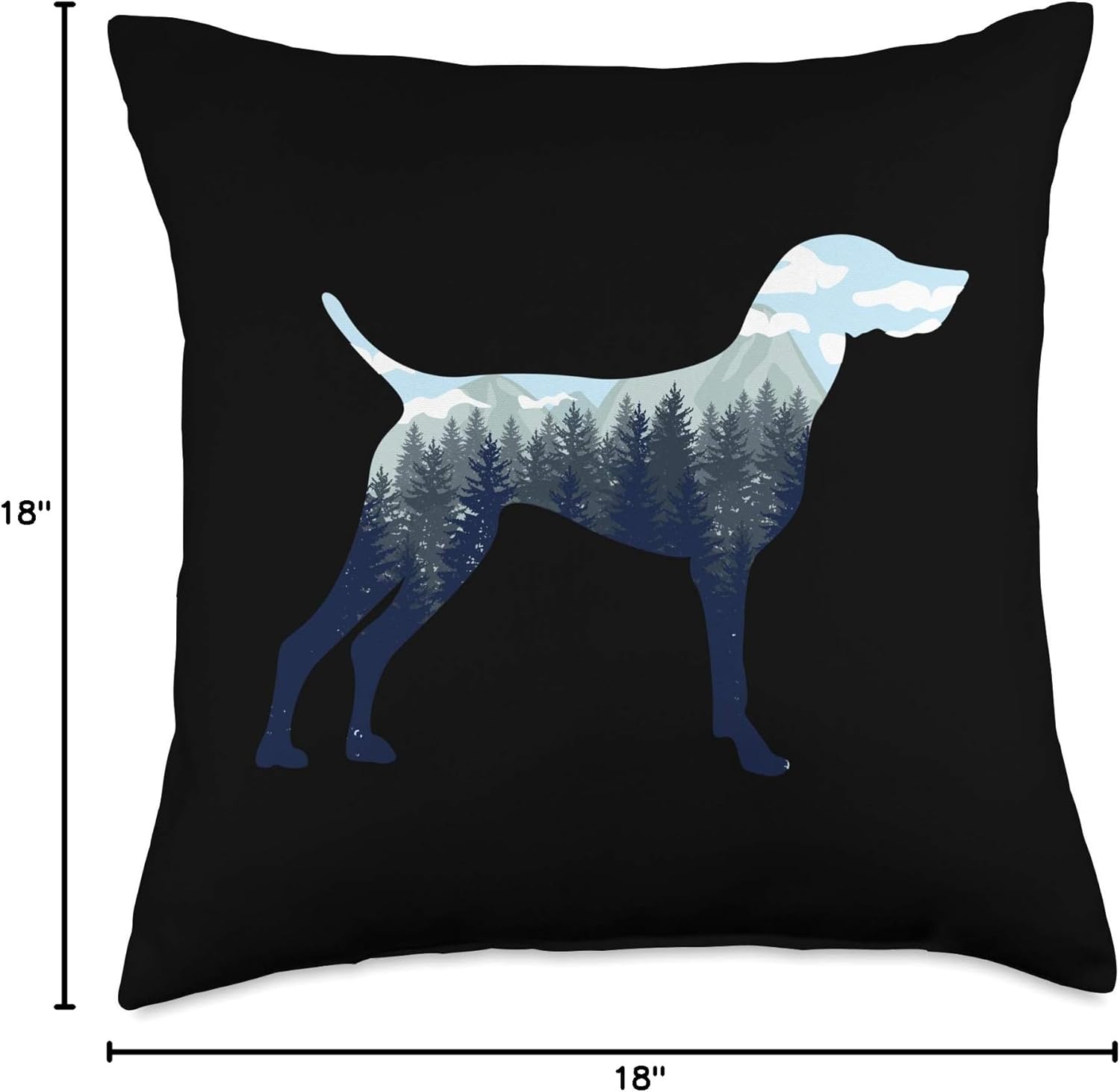 German Shorthair Pointer Mom Nature Lover Silhouette Throw Pillow