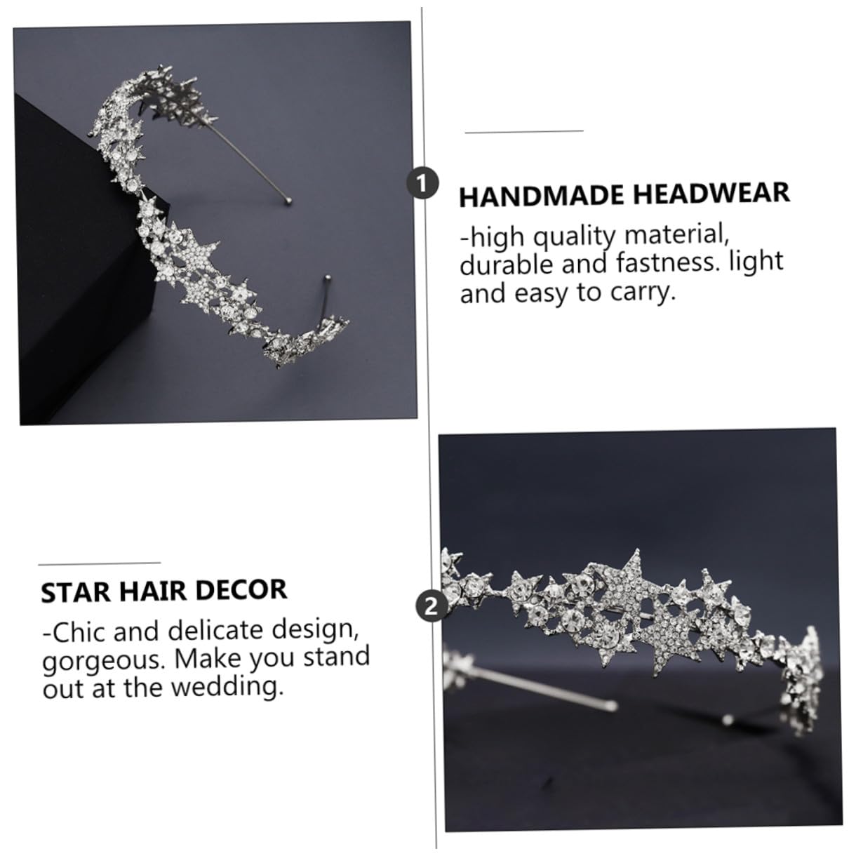 FOMIYES 3stücke Star Haarnadel Für Bräute Elegantes Wasserstein-haaraccessoire Funkelndes Headdress Für Hochzeiten Und Besondere Anlässe Silberschimmer Anpassbar An Verschiedene