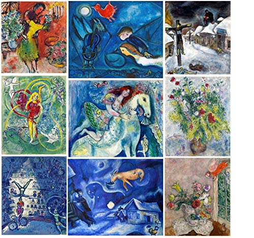Image of Tallenge - Marc Chagall Paper Poster (Small ; 12 x 17 inches, Multicolor) - Set of 10.