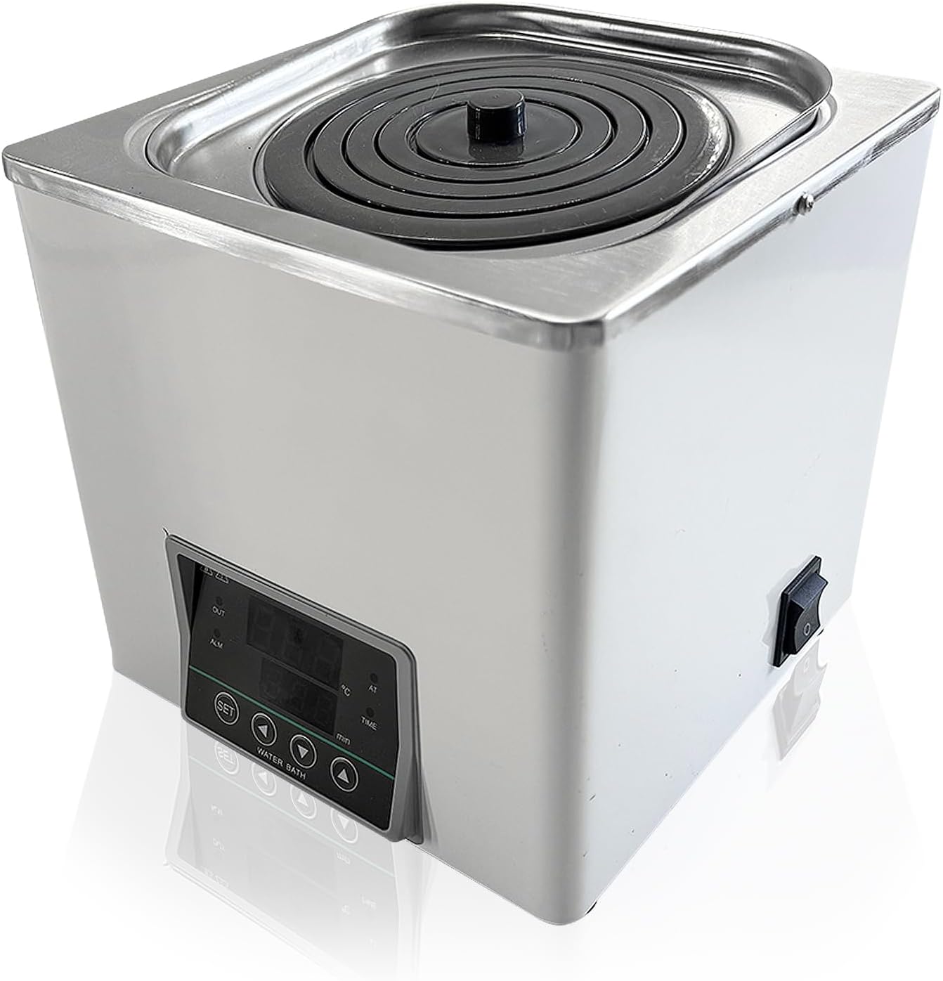Lab Water Bath Heater with Digital Thermostatic,Electric Heating Devices Stainless Steel Liner 3L Capacity 1 Selectable Opening for Laboratory Experiment - DE100-1