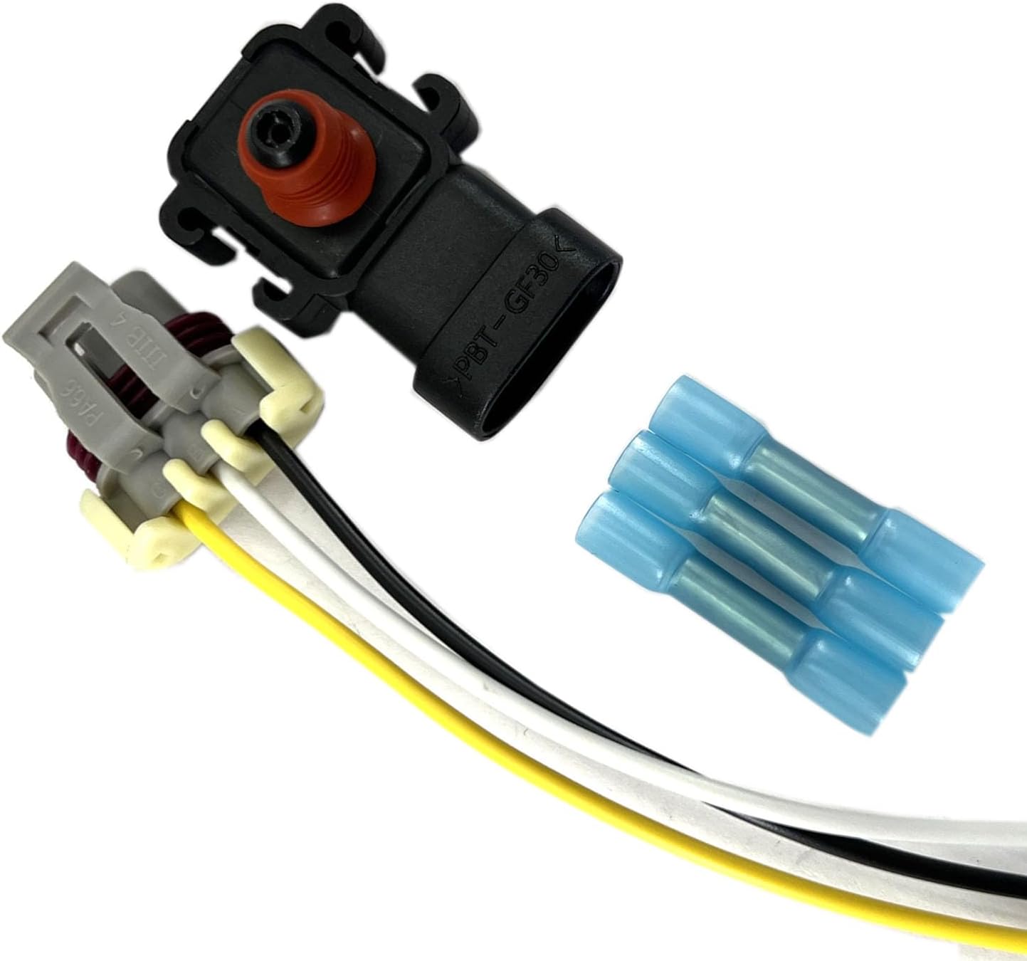 12623671 9373269 Manifold Absolute Pressure Sensor with Connector Plug Pigtail Wire Harness Compatible with Express 2500, Silverado 2500 HD, Savana 2500 12630402 19138773