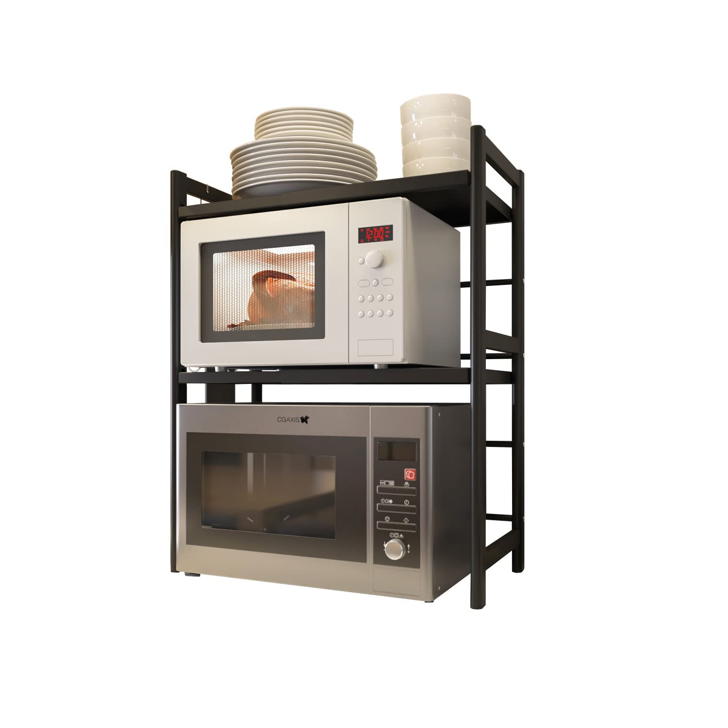 Buy Expandable Microwave Oven Rack, 3 Tier Kitchen Countertop Storage