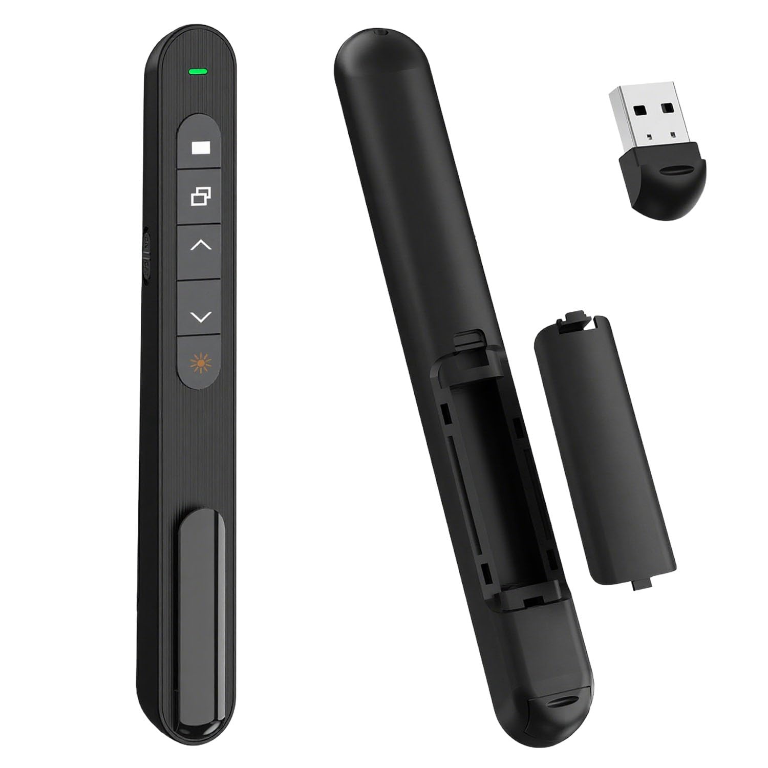 Clicker de présentation sans fil 2,4 GHz avec télécommande de volume pour PowerPoint Keynote PPT Mac PC ordinateur portable