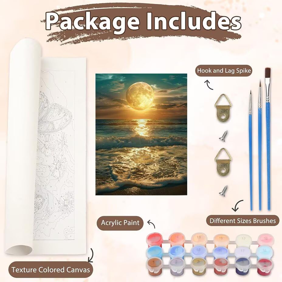 DIY Coucher Soleil Creatif Toile Paint by Numbers Kits