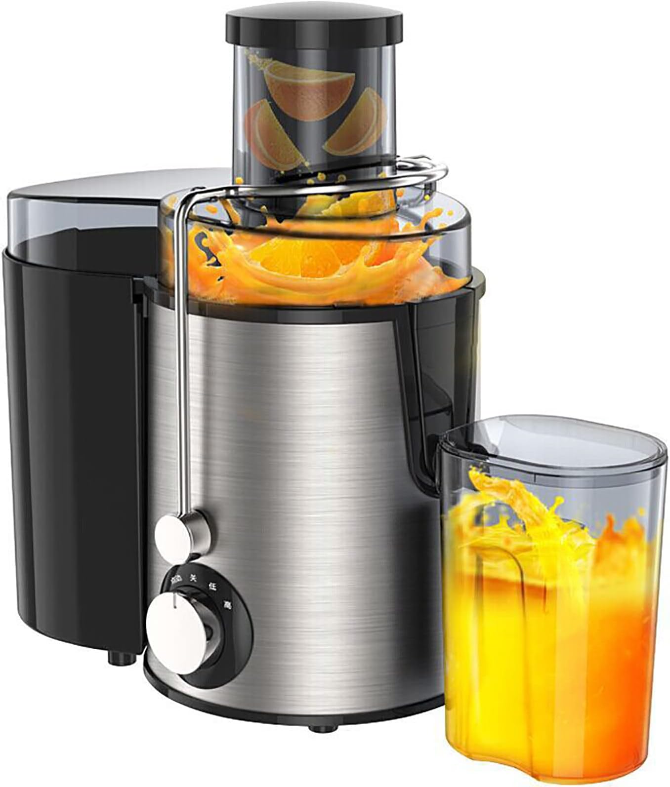 280w Juicer, 65mm / Large Diameter, Power Switch Button, Household Automatic Juicer, 2nd Gear - Speed Regulation, Easy To Clean