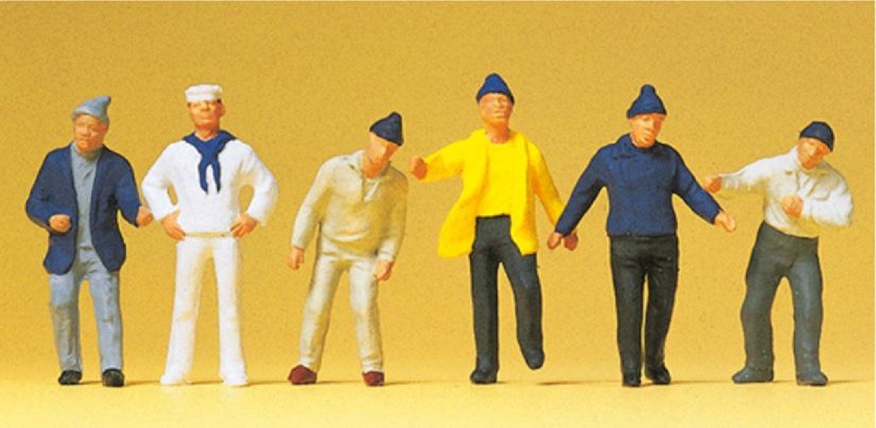 Preiser 14063 Ship's Crew (6) Standard Figure Set