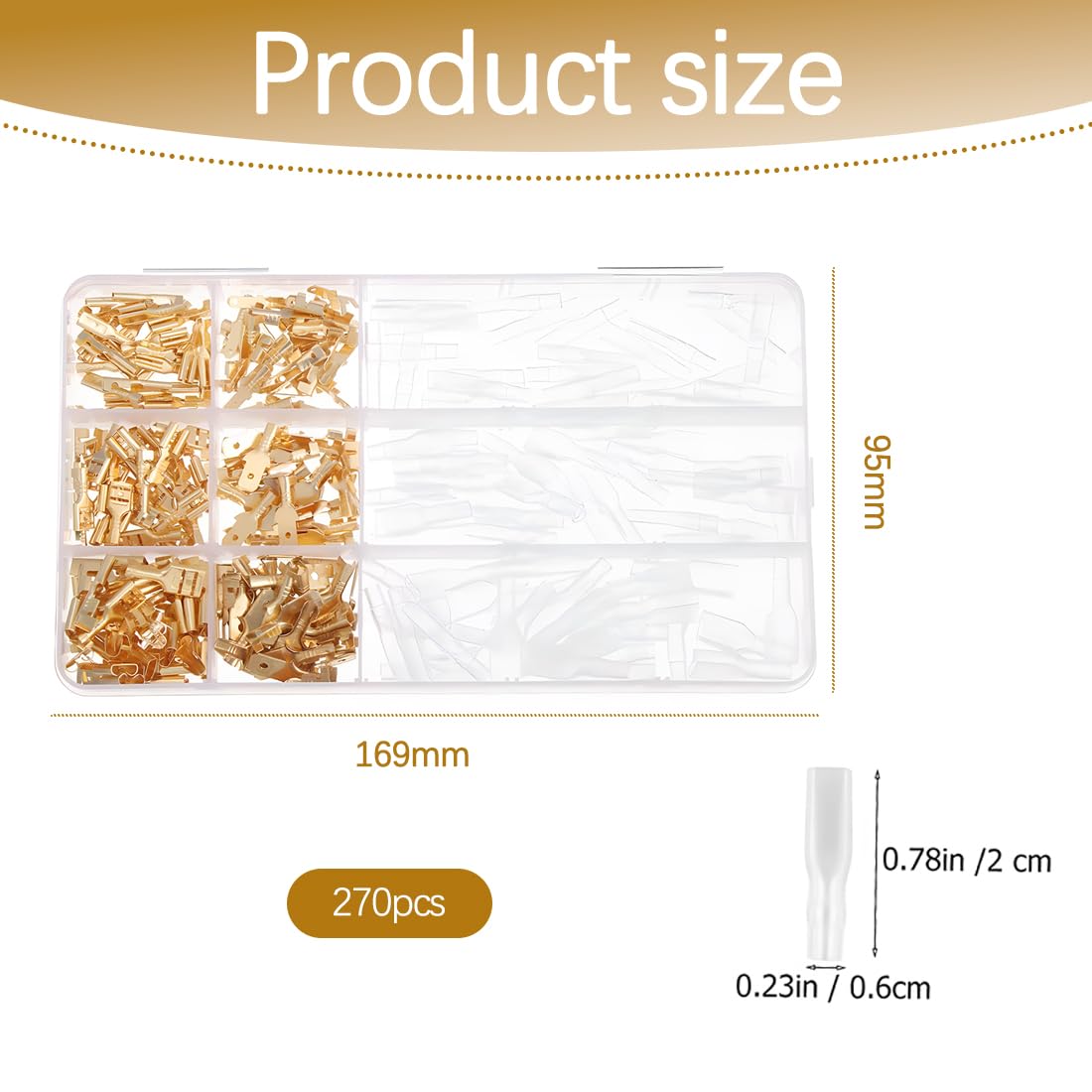 JOYELEC Kit 520 Pezzi Terminali Elettrici - Connettori A Crimpare Per Auto, 2.8/4.8/6.3mm - Foto 8