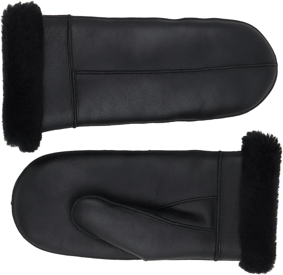 Women's Sheepskin Fur Mittens – LWG Certified Premium Shearling Leather Warm Cold Weather Winter Gloves