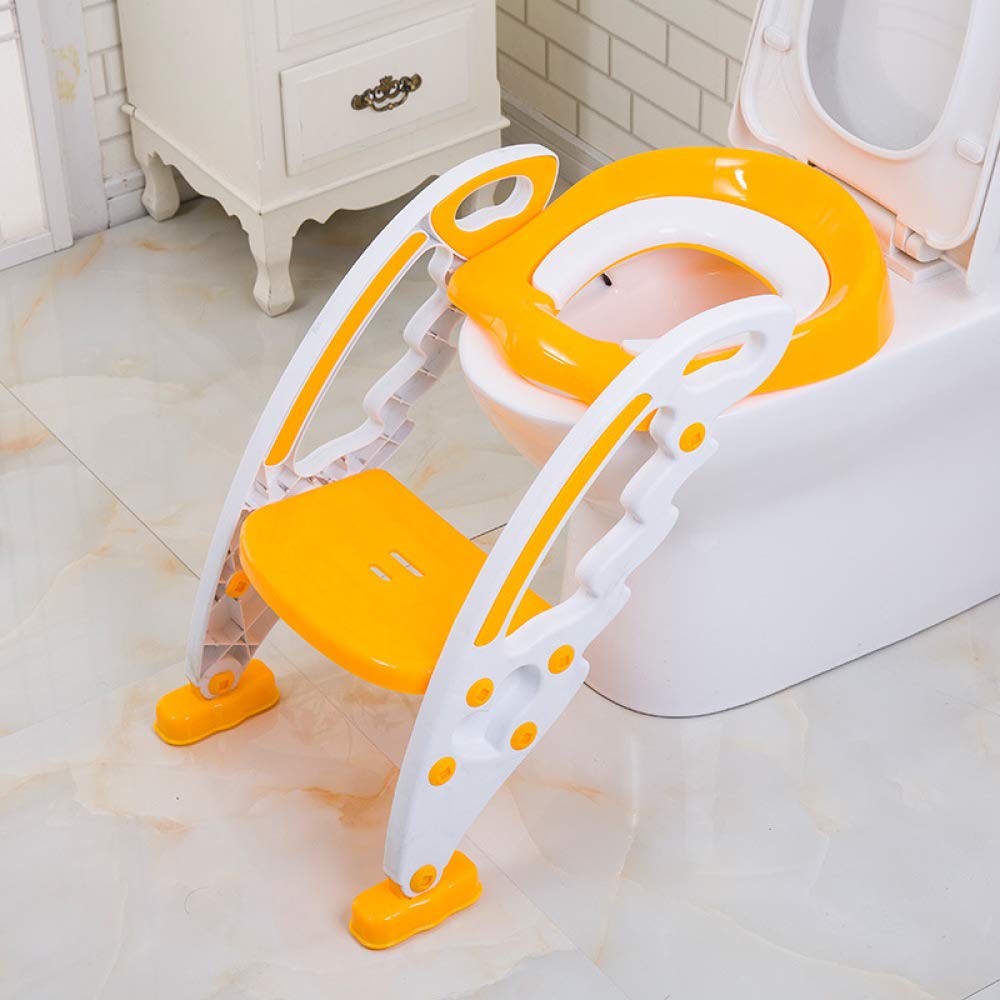 Reductor De WC Portatil, Asiento De Inodoro De Entrenamiento para IR Al Baño para Bebés Entrenador De Inodoro para Niños Pequeños con Escalera De Taburete Plegable para 1-7 Niños,Orange