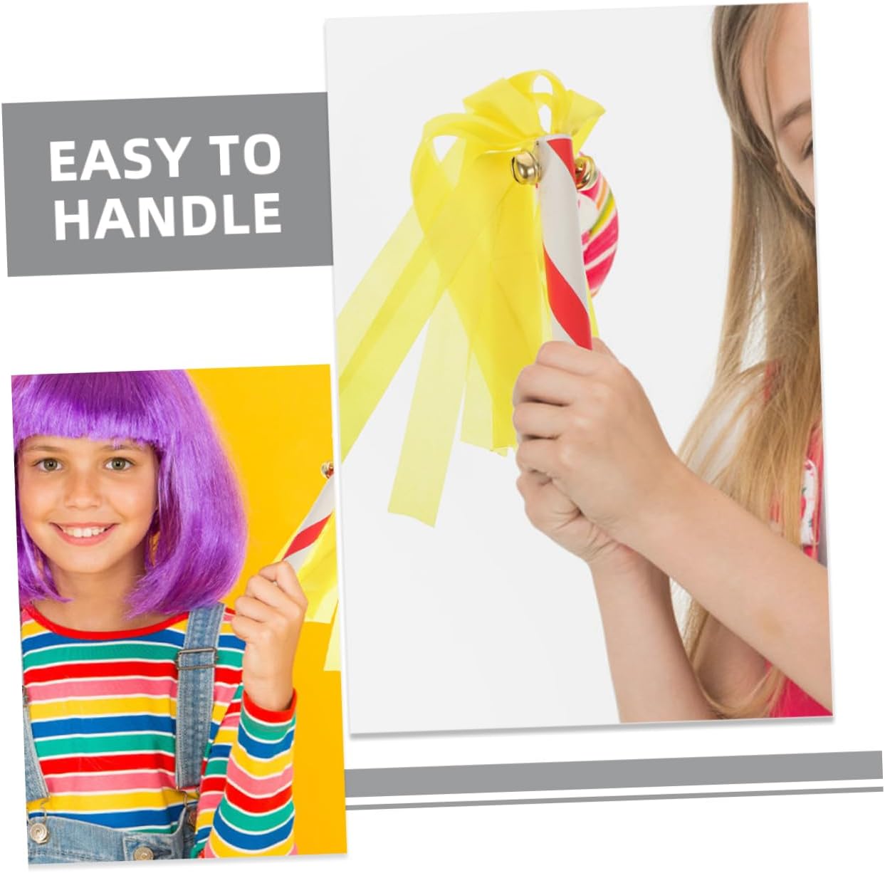 Kisangel 5sets Thunder Sticks Cheerleading Props Bright Color Pompoms for Kindergarten Sports Events Smooth Handle Design for Easy Gripping for Team Spirit and Cheer Favors 8pcs*5