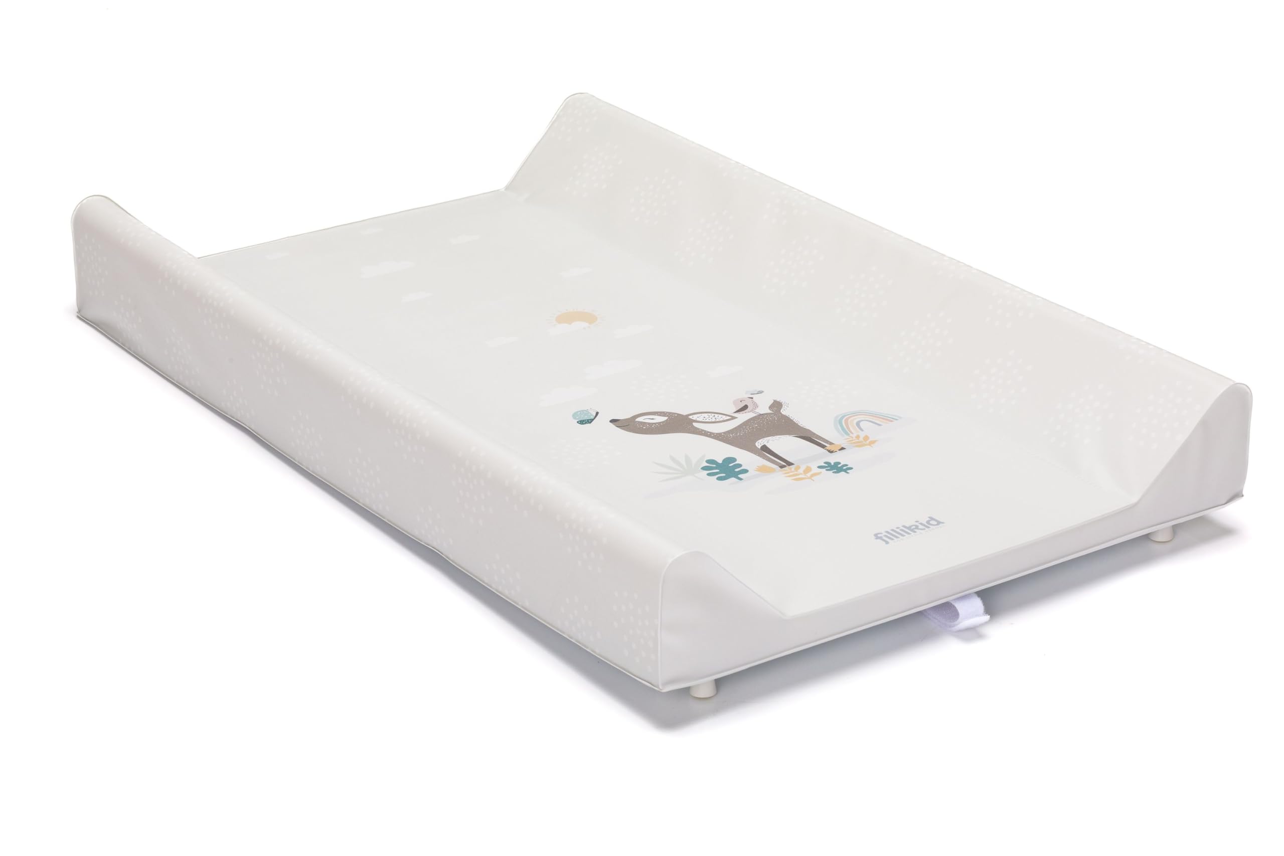 Fillikid Wickelplatte inkl. Wickelauflage Exklusiv | Wickelaufsatz zum Aufsetzen auf Baby- & Kinderbetten 60 x 120 cm und 70 x 140 cm | Wickeltisch Wickeltischaufsatz 80x50cm