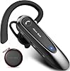 New bee Bluetooth Headset Wireless Hands-Free Phone with Dual Mic V5.0 Hands-Free Bluetooth Earphones with 20 Hours Talk Time Mic Mute Two Device Connection for iPhone Android and Laptop