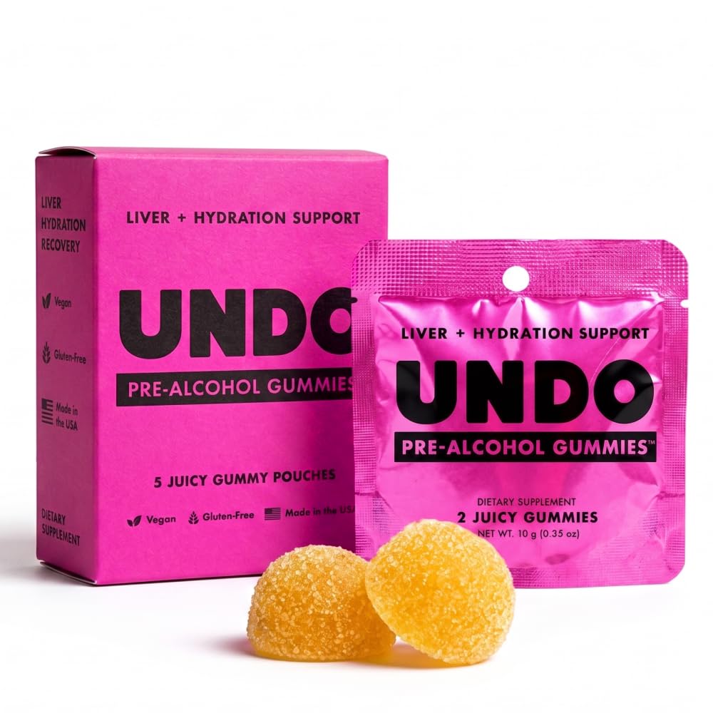 Undo Gummies® Pre-Alcohol Gummies (5 Servings) Tropical Flavor 1 Count (Pack of 5)