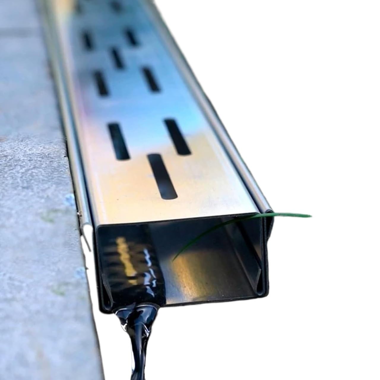 SUS Low Profile Trench Drain System - 3 Feet Extra Long Drainage Channel with Pull Out Covers(15x4cm 1m/3.3ft)
