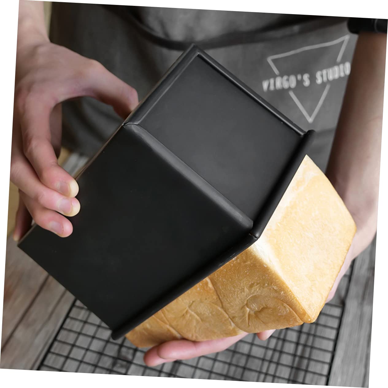 DECHOUS Brotbackform Backform zum Backen zu Hause mit Deckel Antihaftbeschichtet aus Eisen Schwarze für Toast und Kuchen für Gebäck