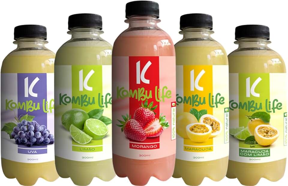 Pack 6 Kombuchas artesanais de 300ml, feitas com apenas 4 ingredientes 100% naturais! Sabores irresistíveis que vão surpreender seu paladar. Não perca!