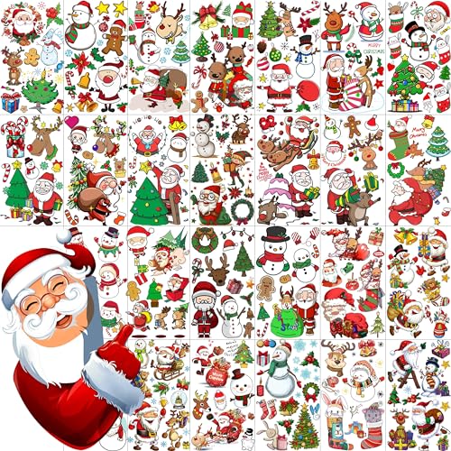 COKTAK 26 fogli, 200 pezzi, tatuaggi natalizi per bambini, pupazzo di neve, alce cervo, tatuaggi temporanei di Natale, accessori per feste di vino, tatuaggi finti, per ragazzi e ragazze COKTAK 26 fogli, 200 pezzi, tatuaggi natalizi per bambini, pupazzo di neve, alce cervo, tatuaggi temporanei di Natale, accessori per feste di vino, tatuaggi finti, per ragazzi e ragazze