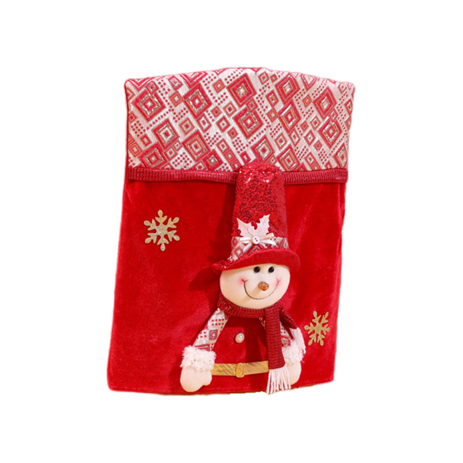 Tsophreniq Holiday Chair Cover Santa Snowman Artwork Sturdy Nonwoven Easy Assembly Yearly Decoration Holiday Chair Slipcovers