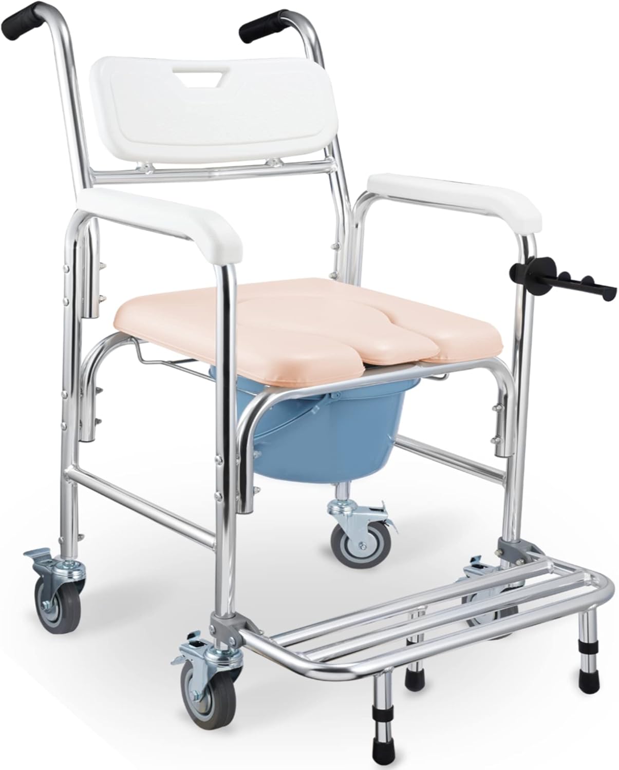 Buy 4 in 1 Shower Commode Wheelchair, BOEASTER 350 lbs Bedside Commode