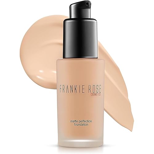 Frankie Rose Cosmetics Matte Perfection Foundation Makeup – Long-Lasting, Hydrating Foundation for Semi-Matte Finish - Foundation Full Coverage for All Skin Types - (Angel) 1.0 US fl oz / 30 ml
