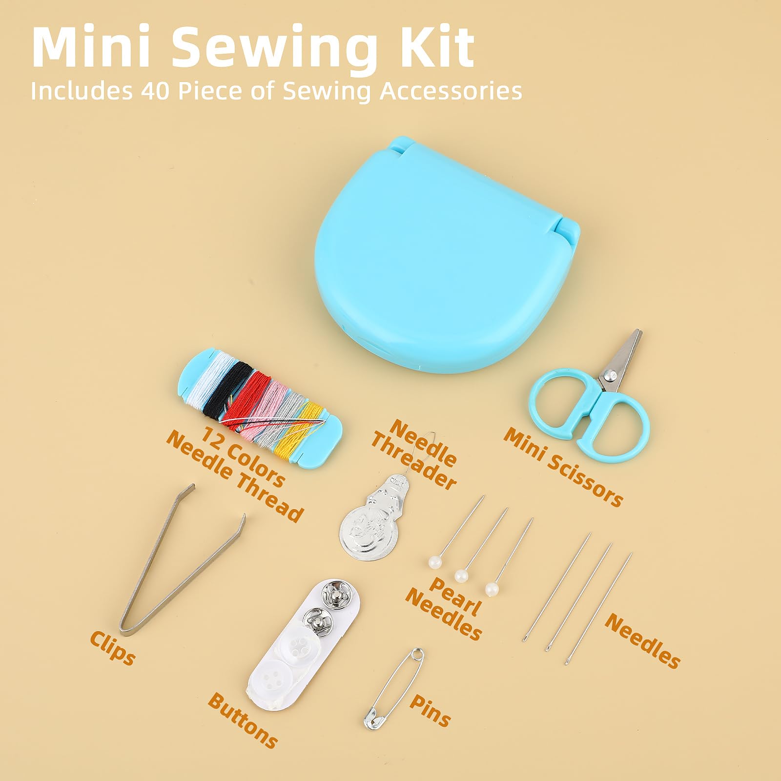 Cobee Kit Da Cucito Da Viaggio Mini - 2 Pezzi, Astuccio Portatile Con Accessori, Fai Da Te Per Emergenze - 3
