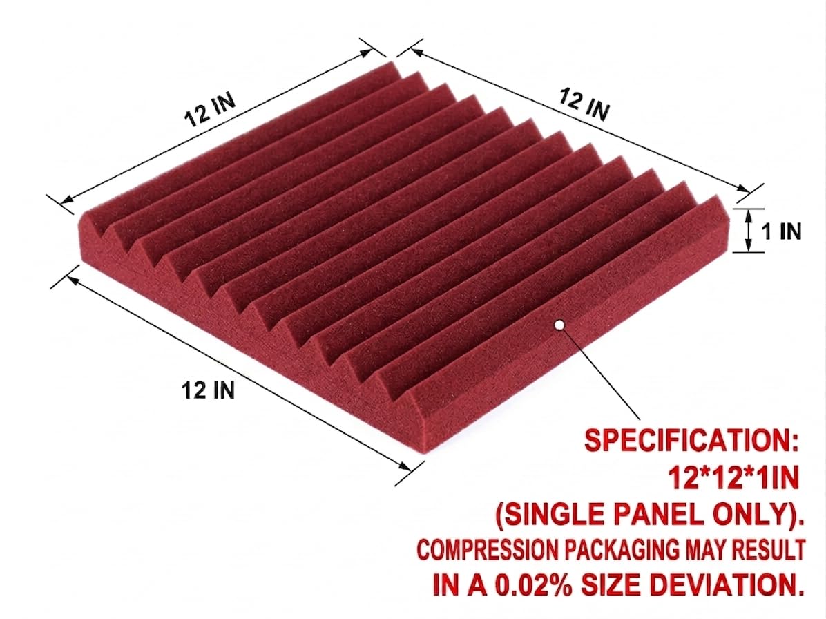 48 paneles de pared para absorción de sonido; espuma de insonorización para estudio de 2,54 x 30,48 x 30,48 cm
