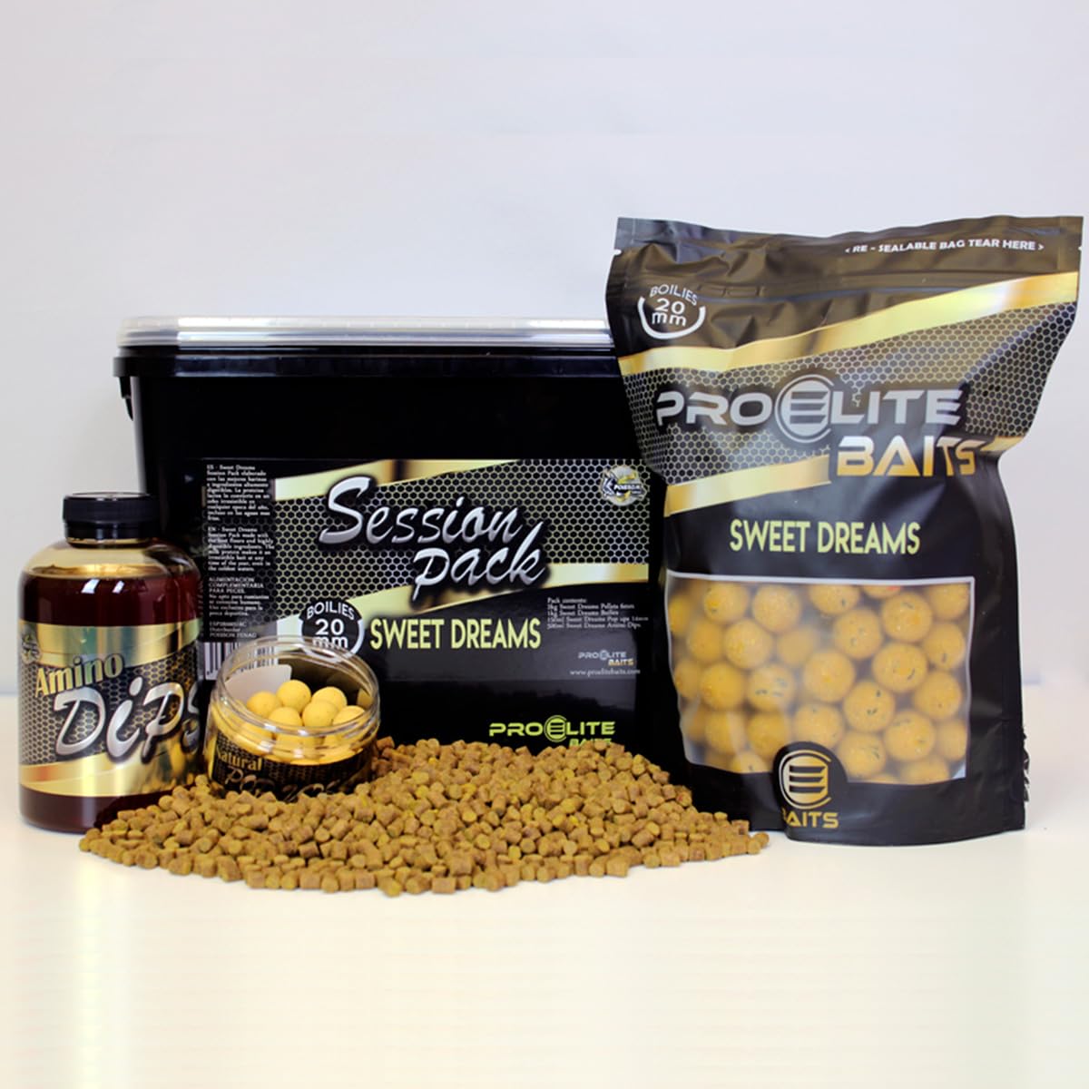 Pro Elite Baits Session Pack Gold | Carp Food | Pack Cebo para Pesca de Peces Grandes |