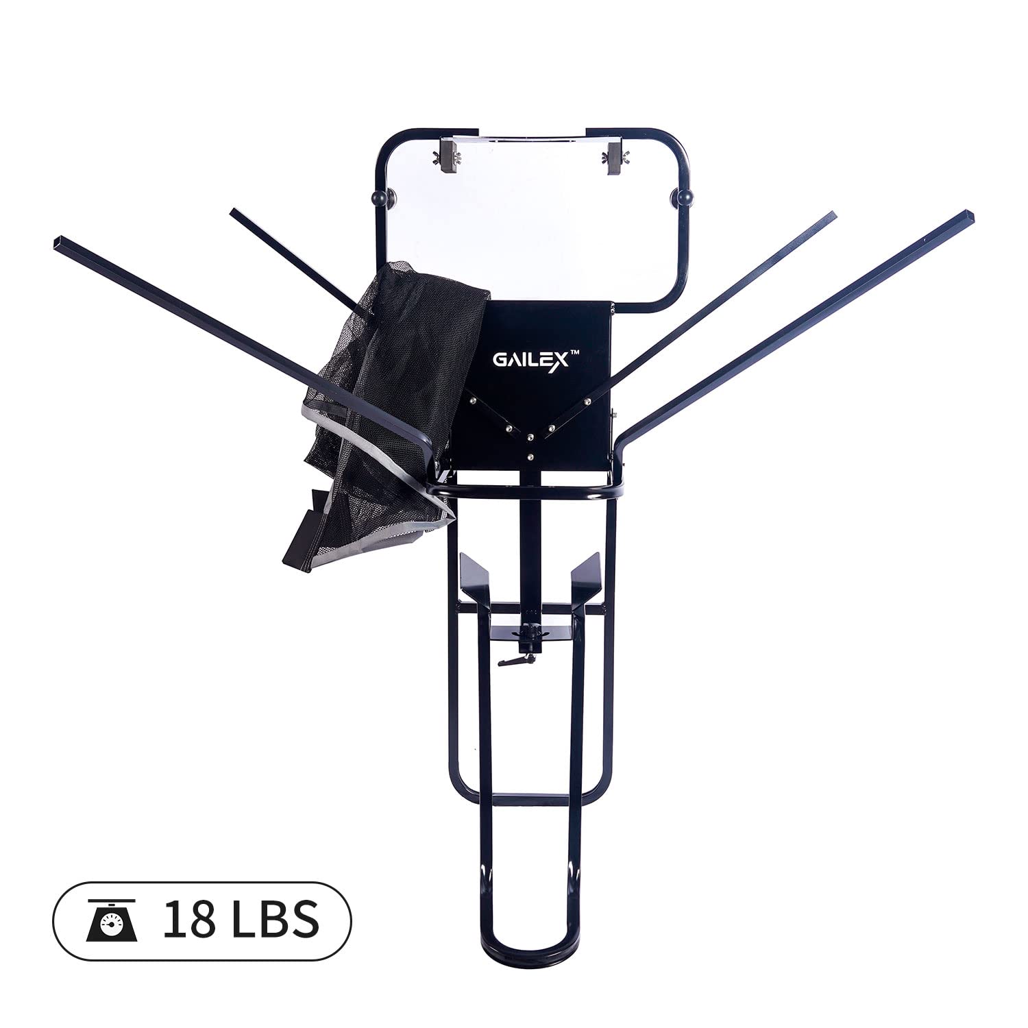 GAILEX Filet de retour pour basket-ball, système de retour en aluminium léger, rotatif à 180°, gouttière de retour automatique portable