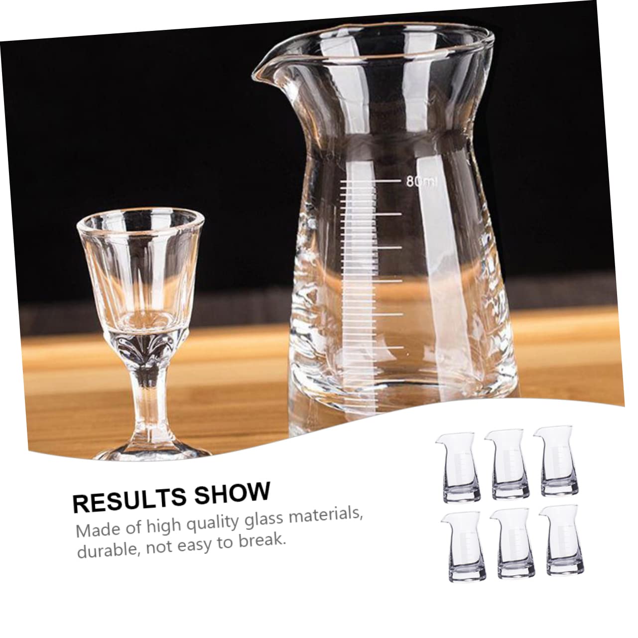 VALICLUD 6pièces Tasses à Mesurer pour Verre avec Graduation Claire pour Mesurer Et Conserver Et Boissons