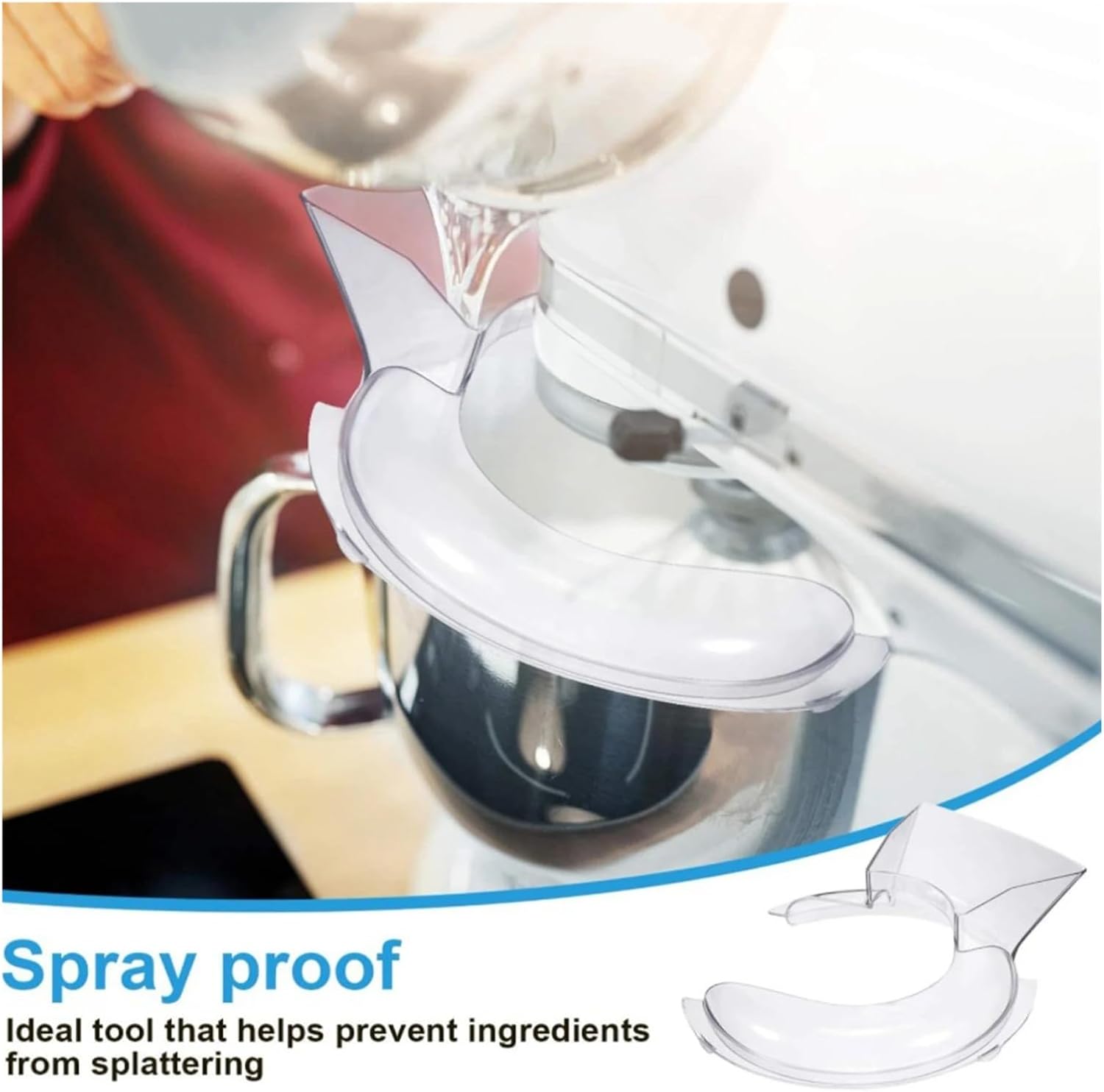 Compatible for KitchenAid Stand Mixer, Splash Guard Cover, KSM150 Series 4.5-5 Quart Bowl Shield