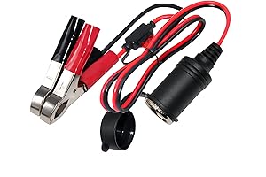 KUNCAN Battery to Plug Adapter with 2FT Cigar Charge Extension Cord