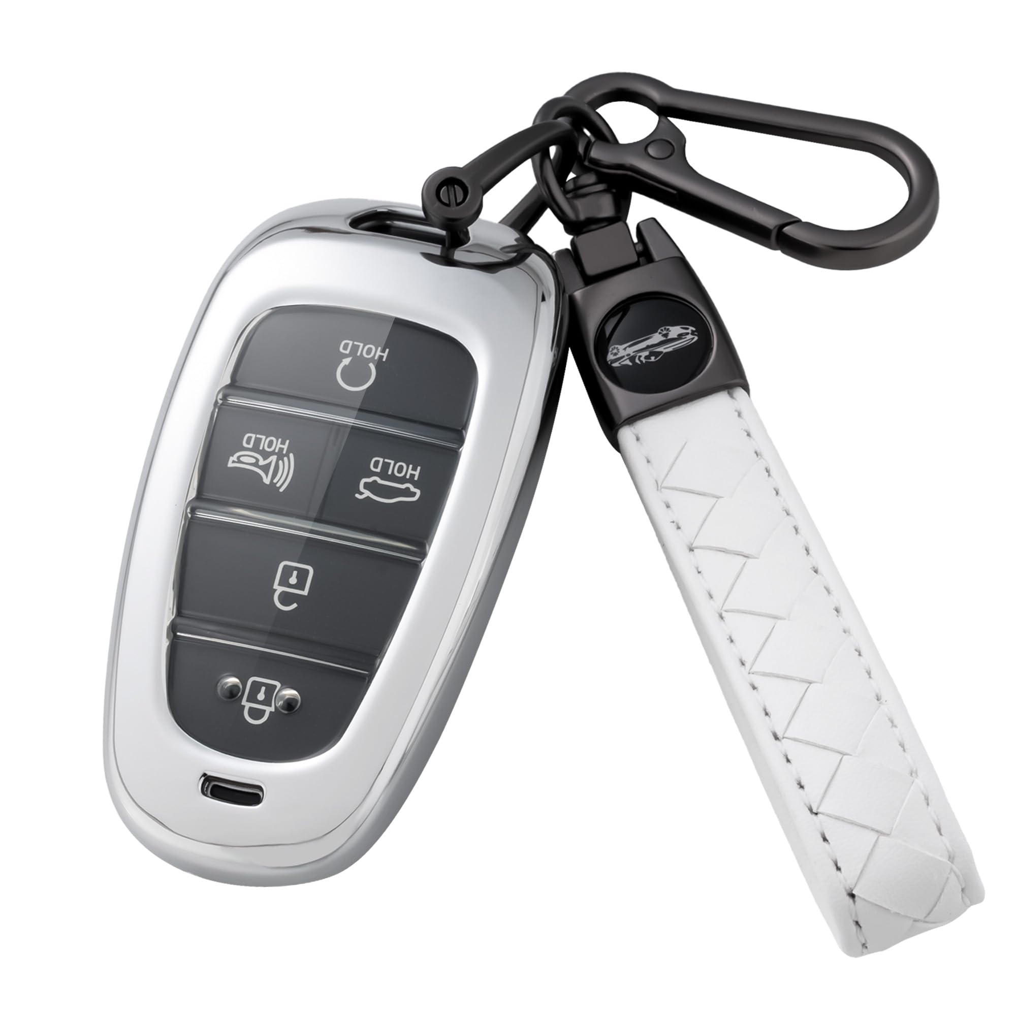 Flensent for Hyundai Key Fob Cover with Keychain for Hyundai Sonata Santa Fe Nexo Tucson Palisade 2025 2024 2023 2022