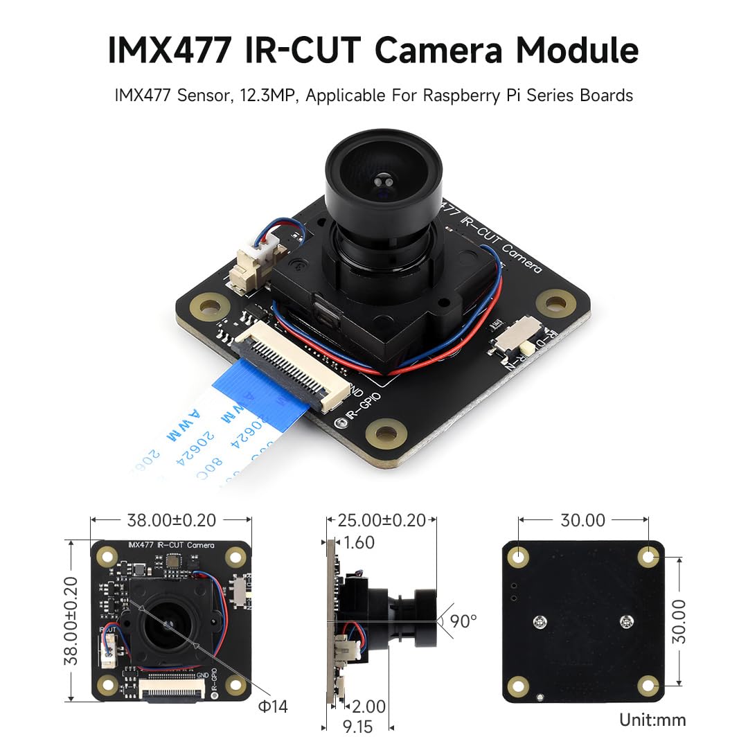 Waveshare IMX477 IR-CUT 12.3MP Camera (A) for Raspberry Pi/Jetson Nano