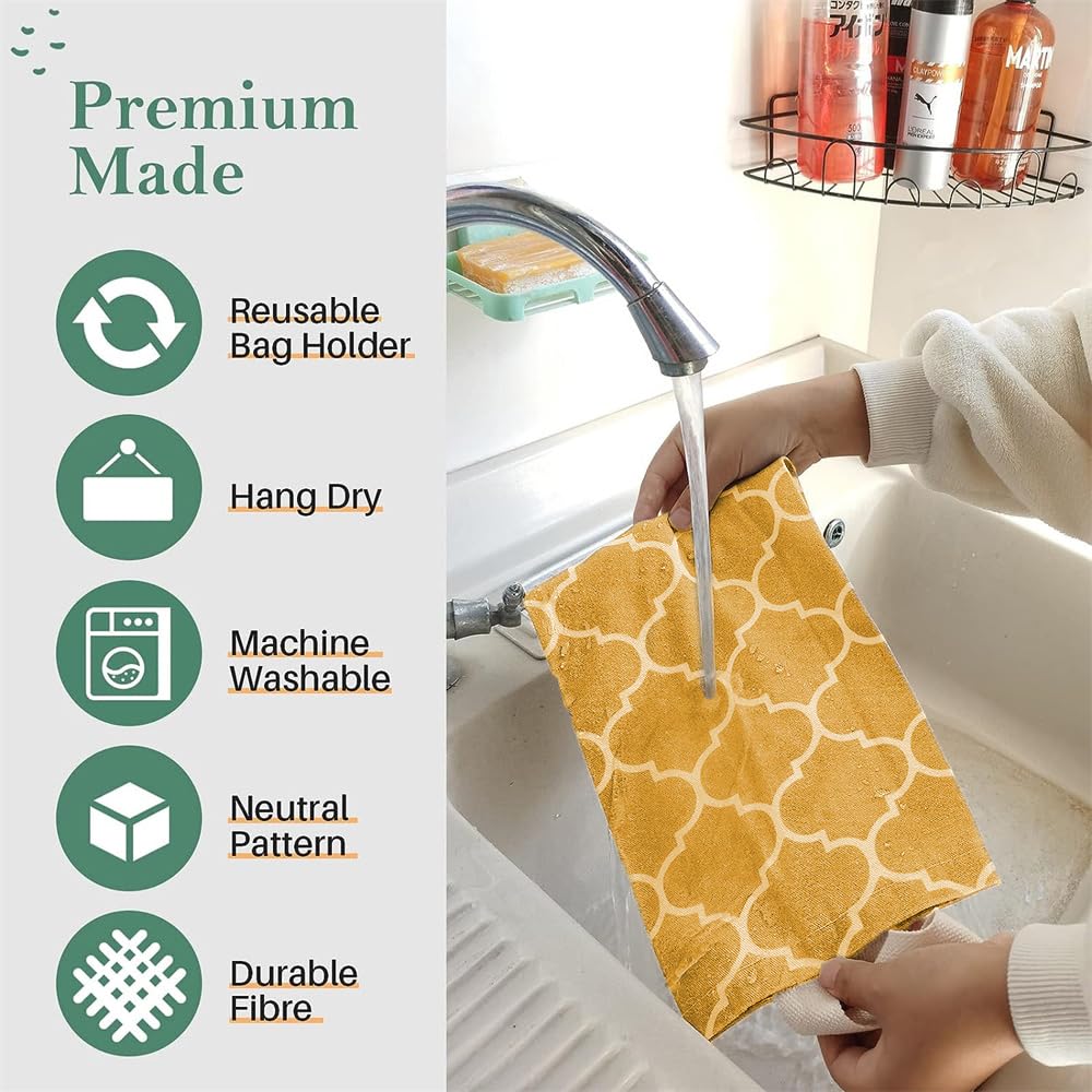 Soporte para bolsas de plástico, soporte lavable para bolsas de plástico, dispensador de almacenamiento de bolsas de plástico duradero con lazo para colgar, dispensador de bolsas de basura de