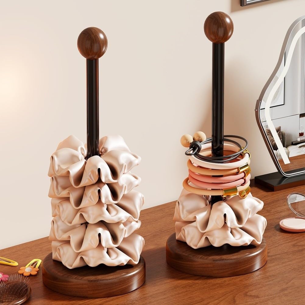 Organizer Rack, Holz Haargummi Ständer Acryl Haarspange Halter Display Social für Medien Post Vertikale Aufbewahrung Stab Schmuck