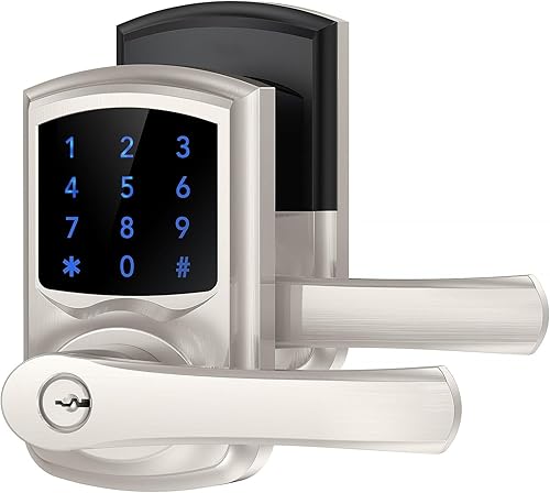 Miniatura 10 de Signstek - Cerradura de seguridad con pantalla táctil digital para puerta de entrada puerta para manilla de puerta izquierda o derecha con llave
