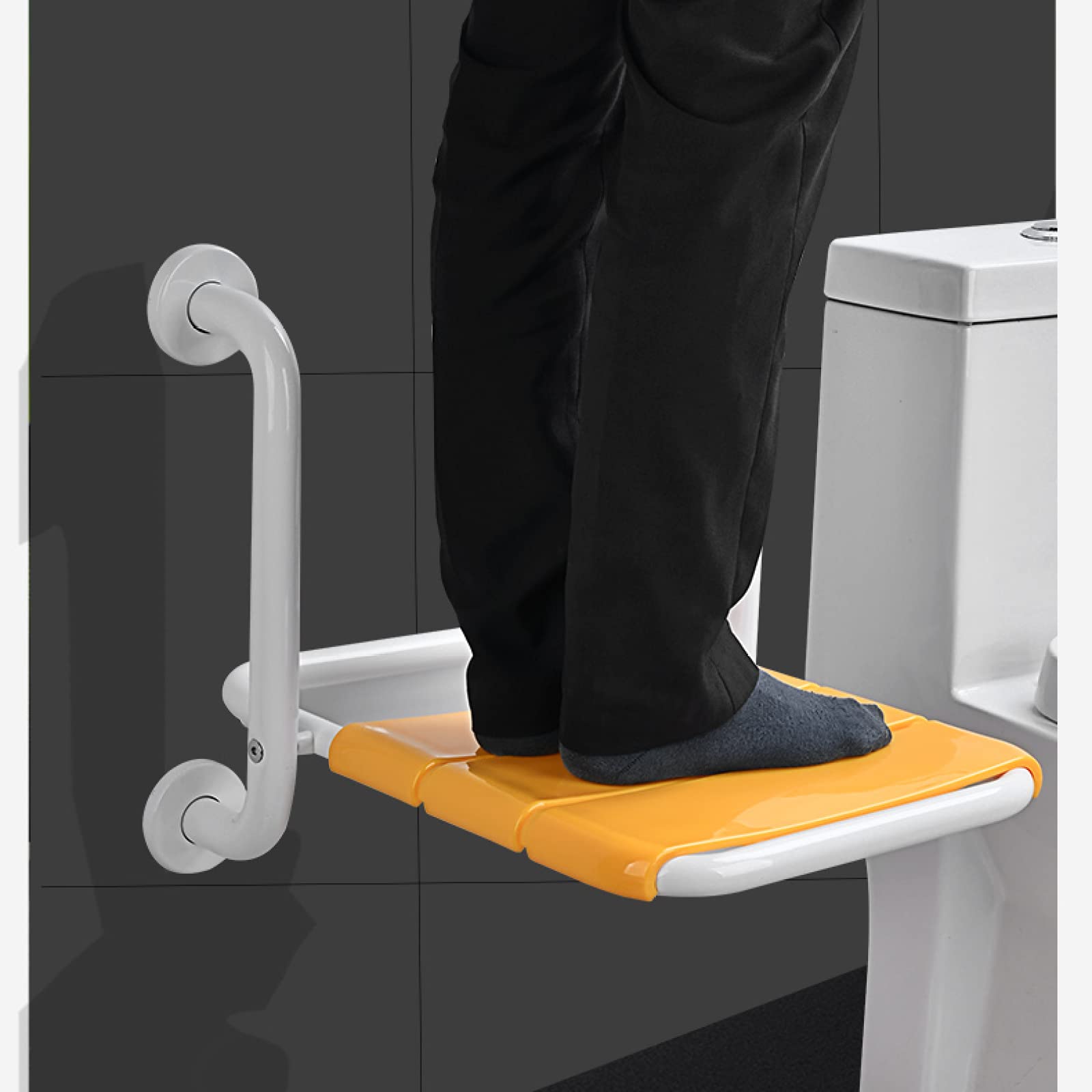 Silla de Ducha abatible Antideslizante para Personas Mayores, Asiento de Ducha Montaje en Pared soporta hasta 150 kg para Personas Mayores, Ancianos, discapacitados, lesionados