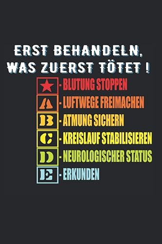 112 ABCDE Schema, RTW Notfallsanitäter, Rettungsdienst: Notizbuch in der Notfallmedizin