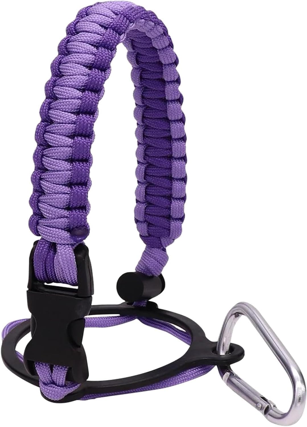 Mozff Purple Water Bottle Handle Strap for Outdoor Camping Water Bottle Water Bottle Handle Strap Paracord Handle with Safety Paracord Handle Carabiner Water Bottle Holder Lanyard, Water Accessories